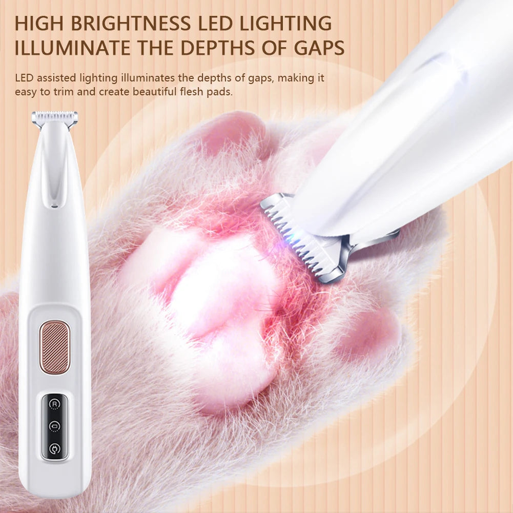 PawGroom – Rechargeable Pet Paw Trimmer with LED Light