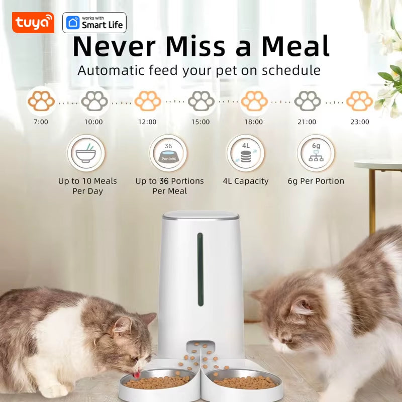 SmartPet Feeder - Wi-Fi Enabled 4L Automatic Pet Feeder