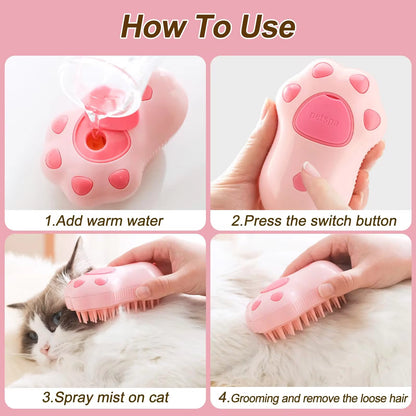 PawSteam - 3 in1 Hair Removal Steam Brush Comb