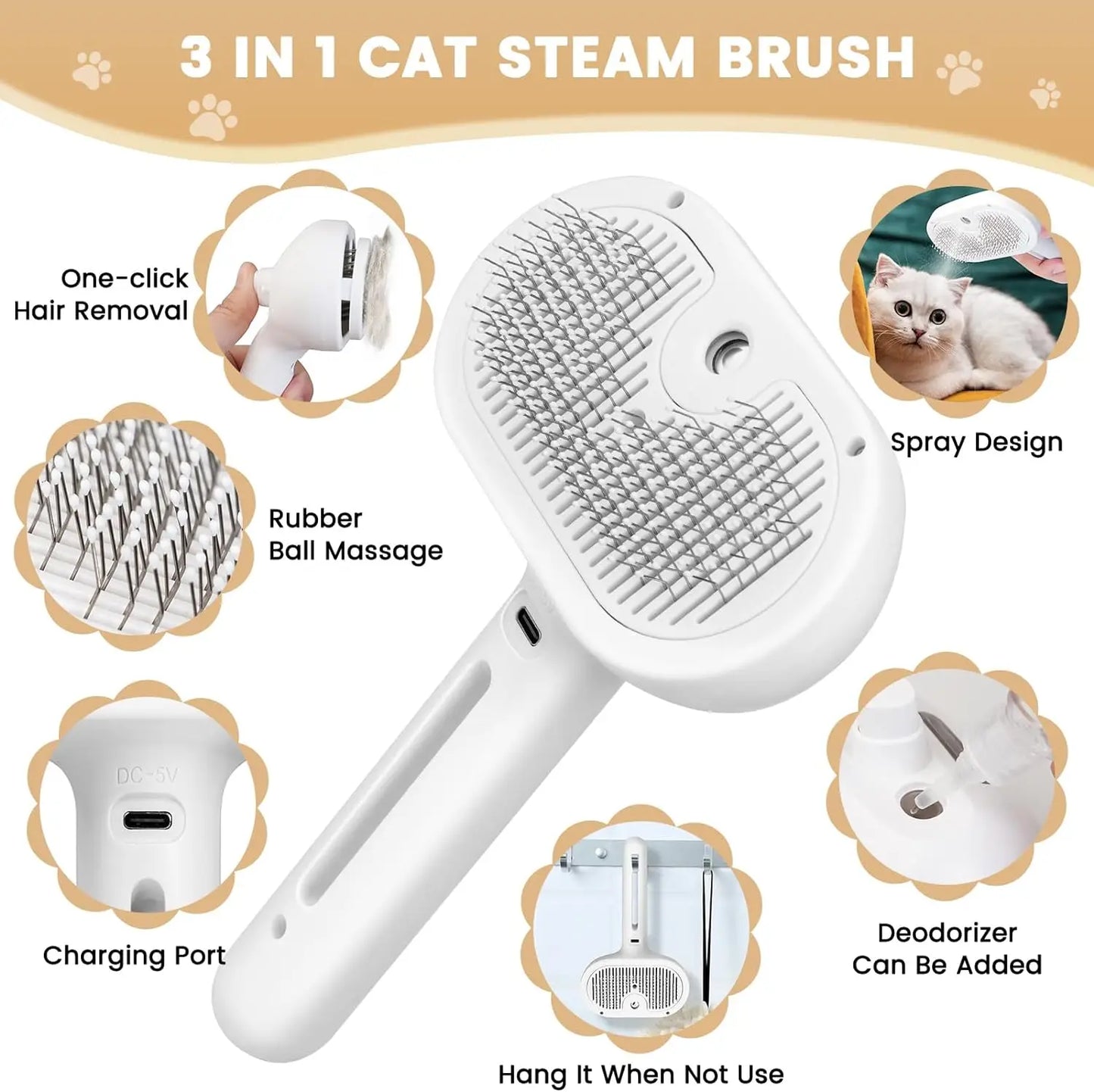 PawSteam Pro -  Steam Grooming Comb 